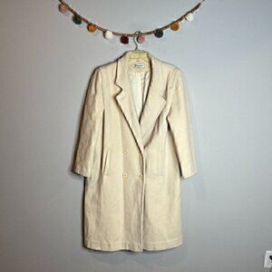 Vintage cream wool blend duster coat